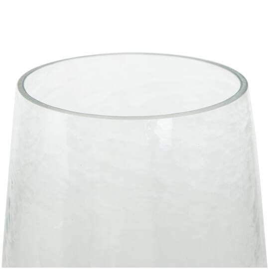 14" Clear Glass & Stainless Steel Hurricane Candle Holder